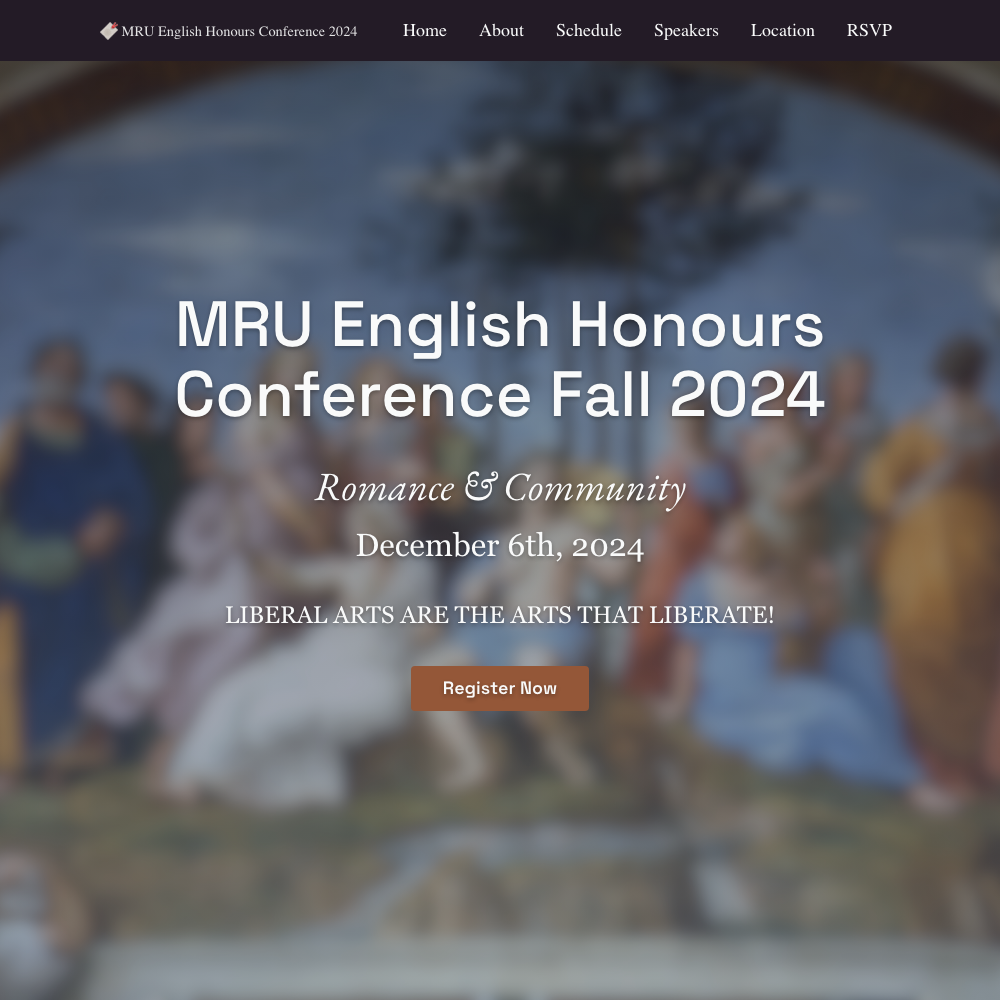 Romance & Community — MRU English Honours Conference screenshot