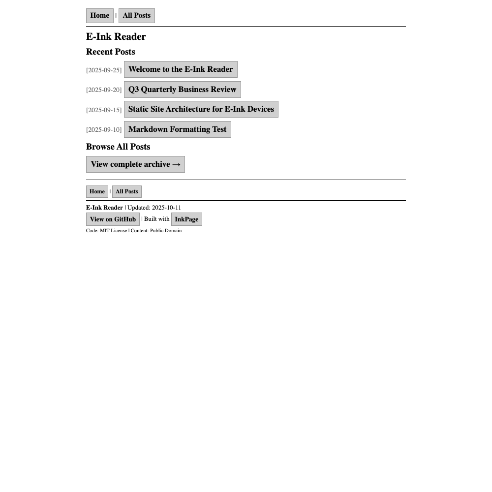 eink.site — E‑ink‑Optimized Jekyll Theme screenshot