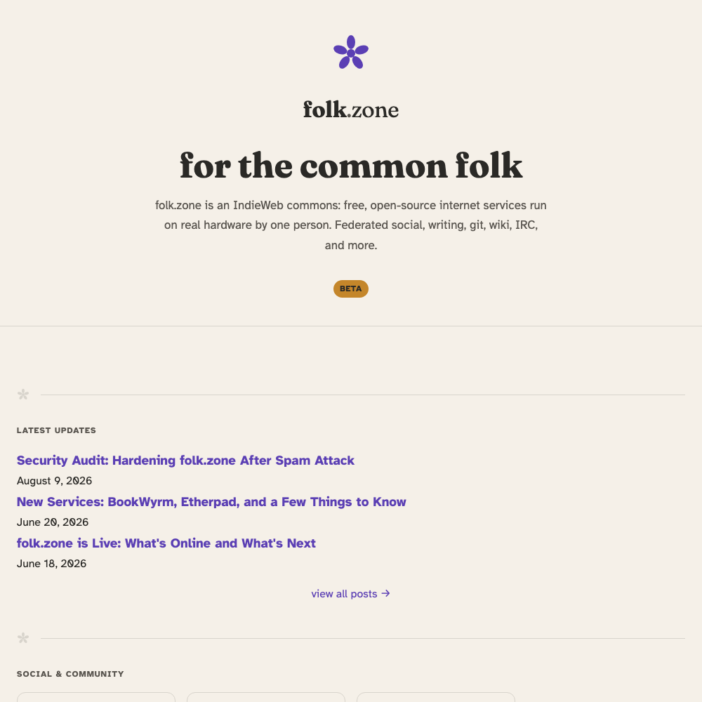 Folk Zone — IndieWeb Commons screenshot