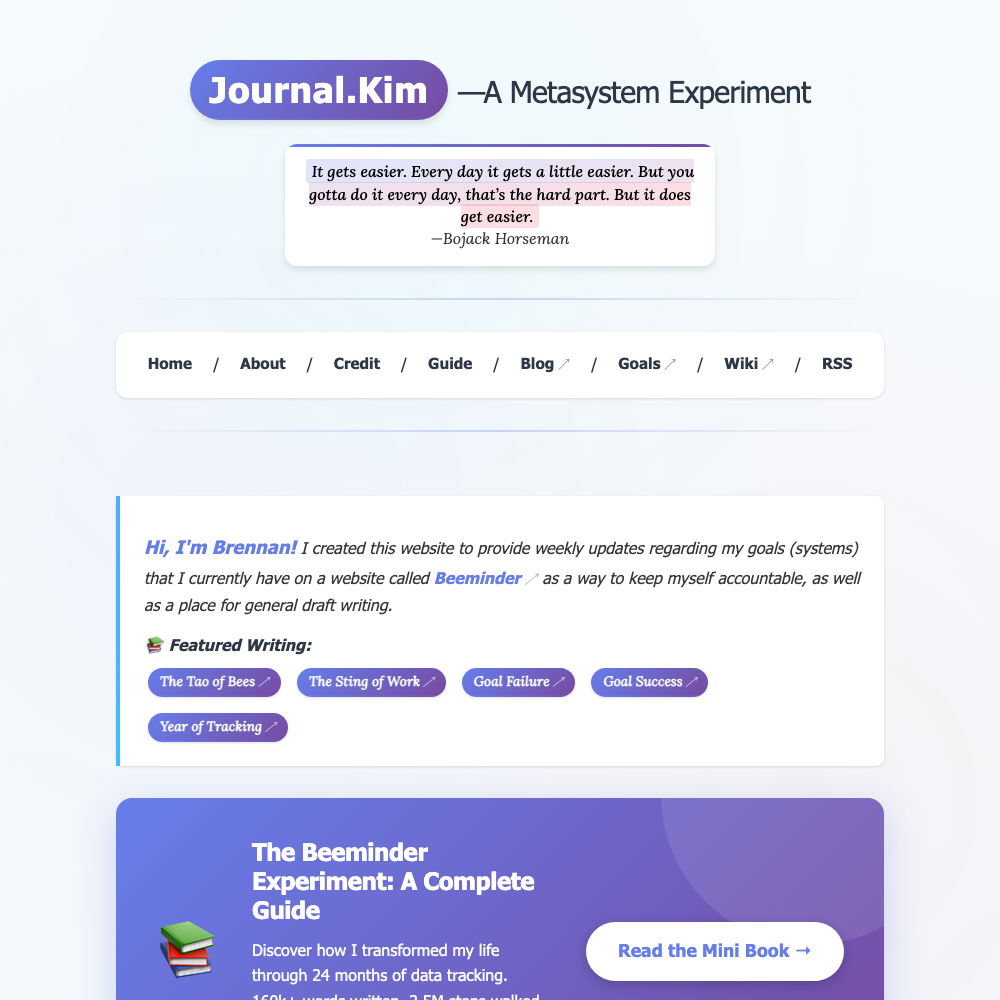 journalbar — Quantified Self Blog screenshot
