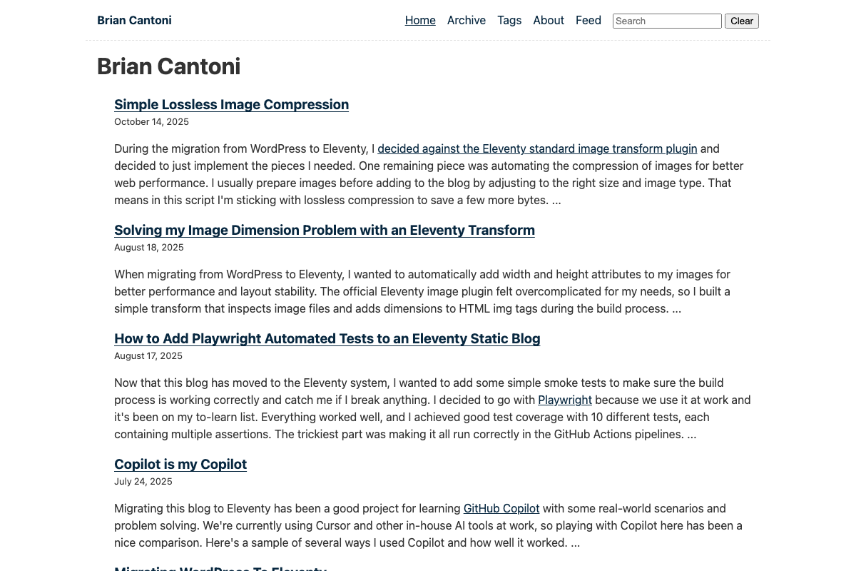 Screenshot of Brian Cantoni