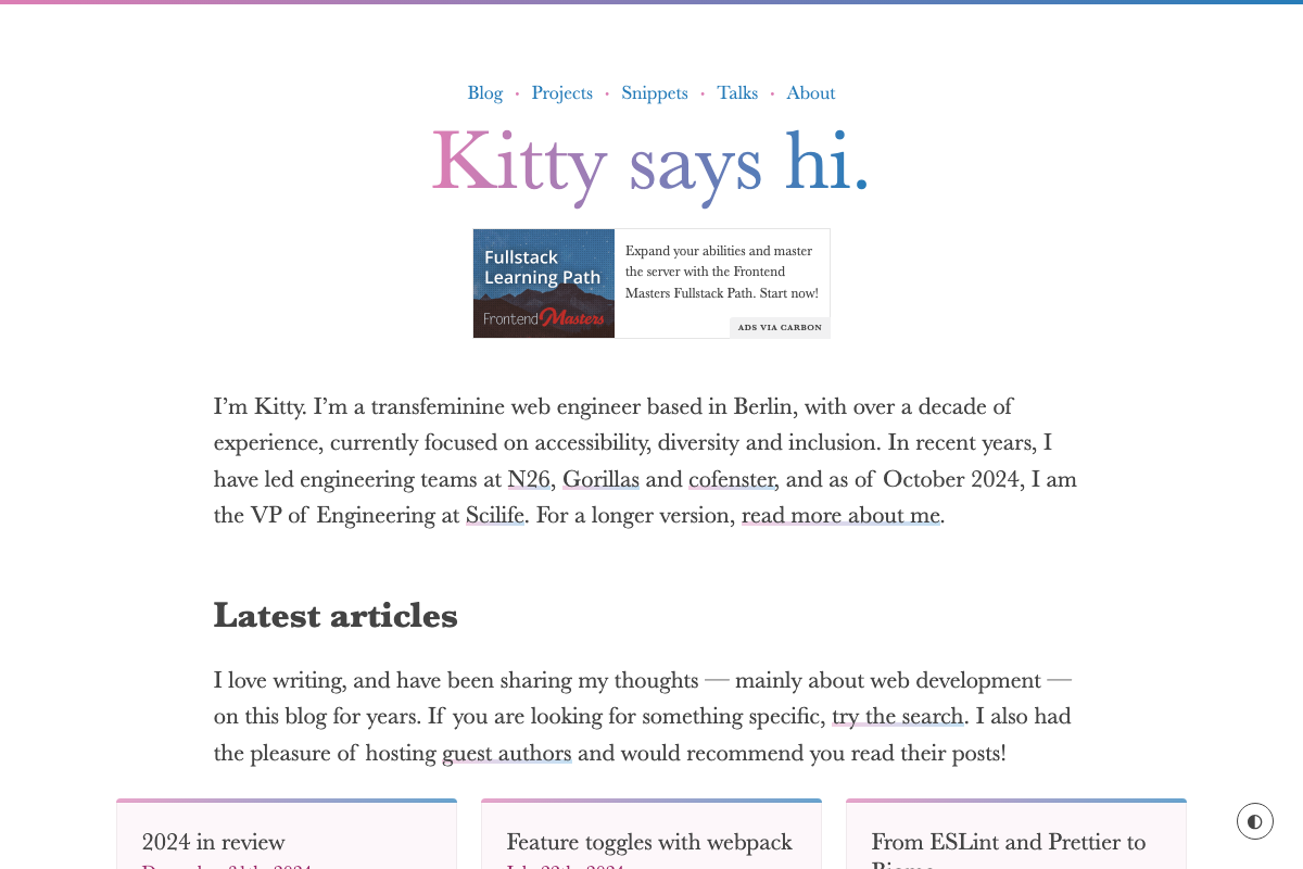 Screenshot of Kitty Giraudel