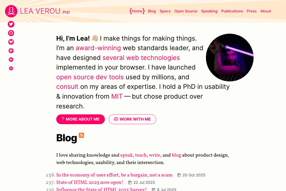 Screenshot of Lea Verou