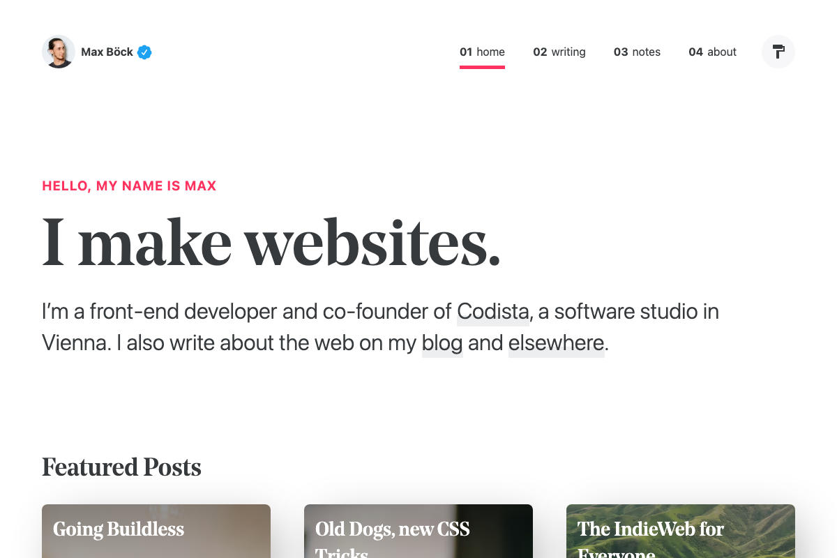 Screenshot of Max Böck