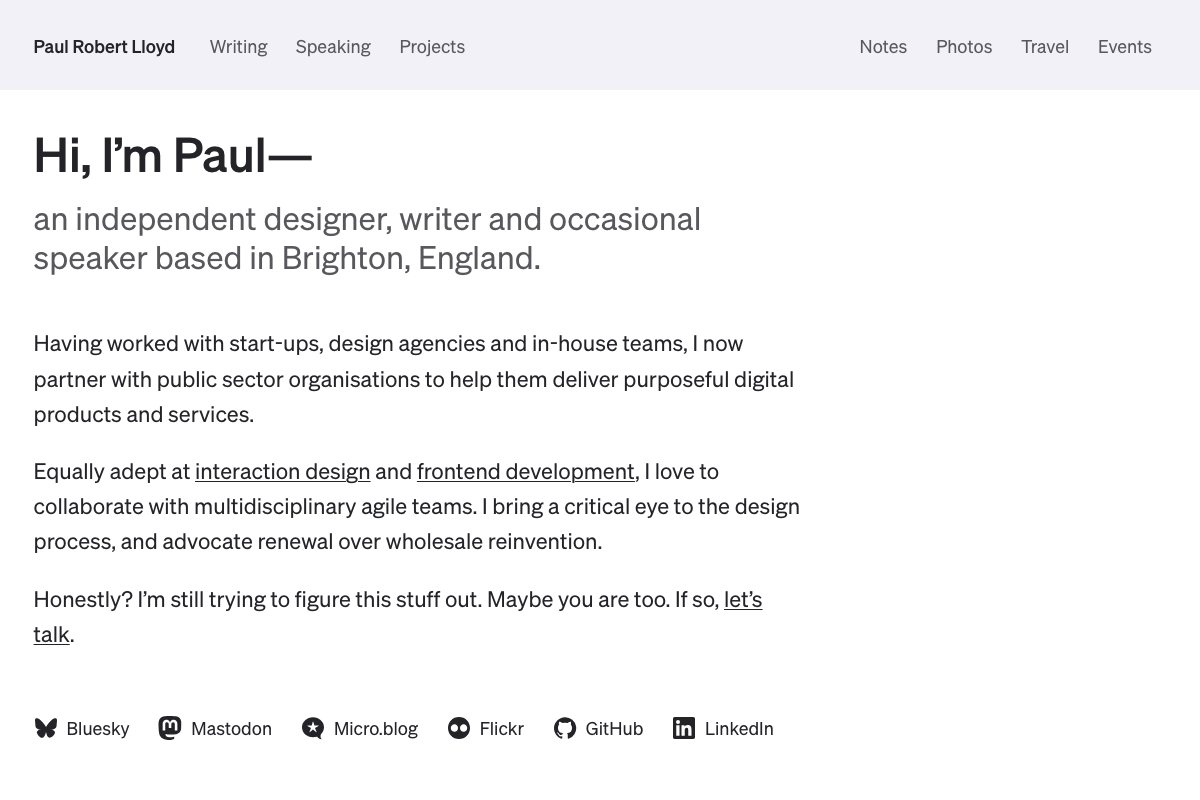 Screenshot of Paul Robert Lloyd