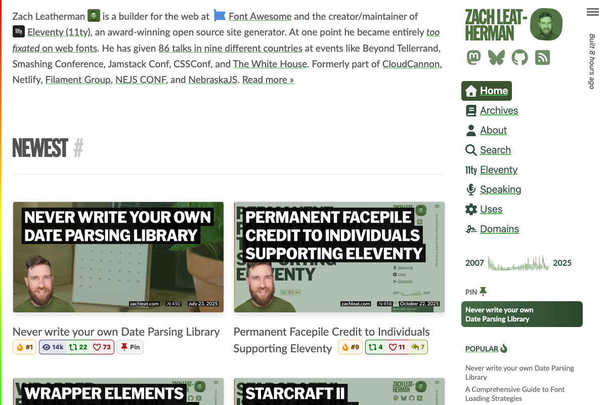 Screenshot of Zach Leatherman