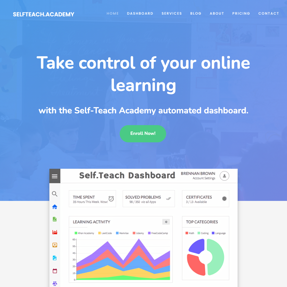 Self-Teach Academy — Landing Page screenshot