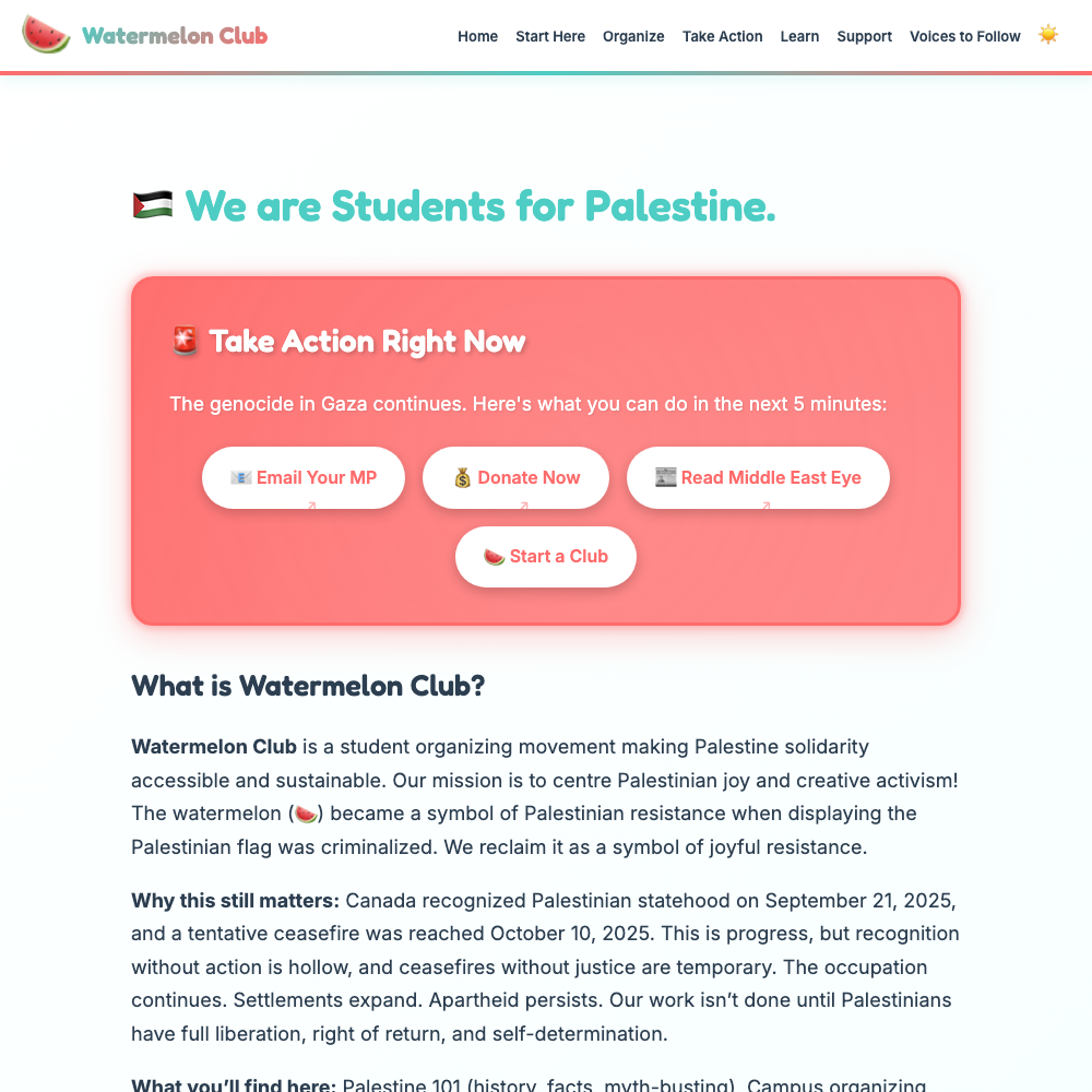 WatermelonClub — Accessible Solidarity Resources screenshot